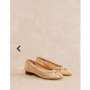 Gorgeous girly GOLD Sezane woven leather metallic classic ballet flats 38 🌞